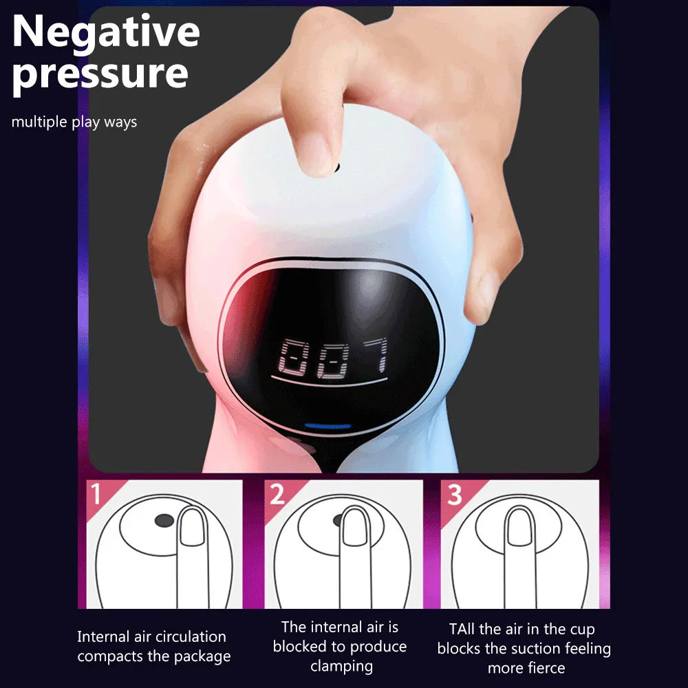 Masturbators Automatic Male Masturbator Cup Vibrator for Men Penis Blowjob Sucking Machine Silicone Vagina Masturbation Cup Sex Toys Adult 230426