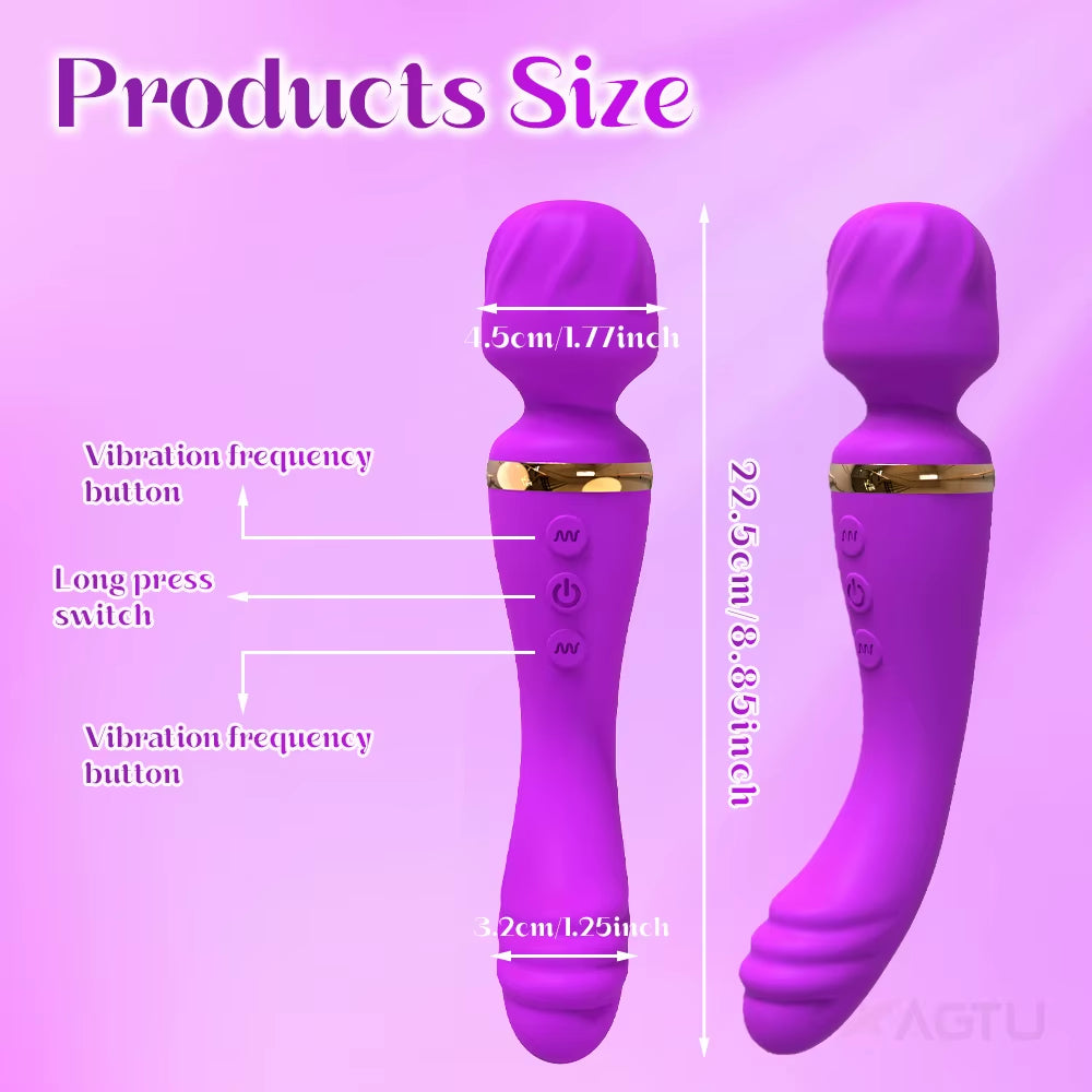 2 Motors Vibrator for Women Clitoris Stimulator G Spot Dildo AV Magic Wand USB Rechargeable Adult Goods Female Sex Toys