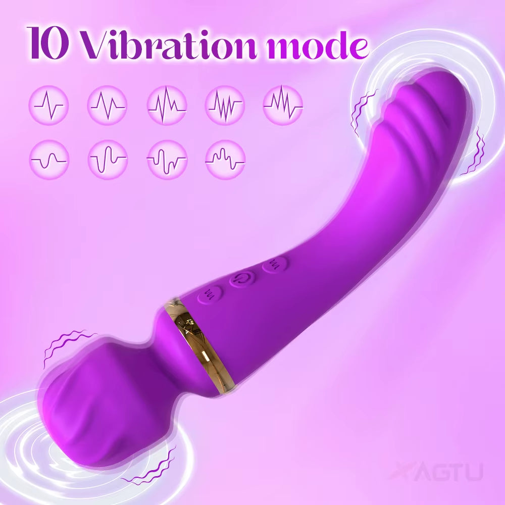 2 Motors Vibrator for Women Clitoris Stimulator G Spot Dildo AV Magic Wand USB Rechargeable Adult Goods Female Sex Toys