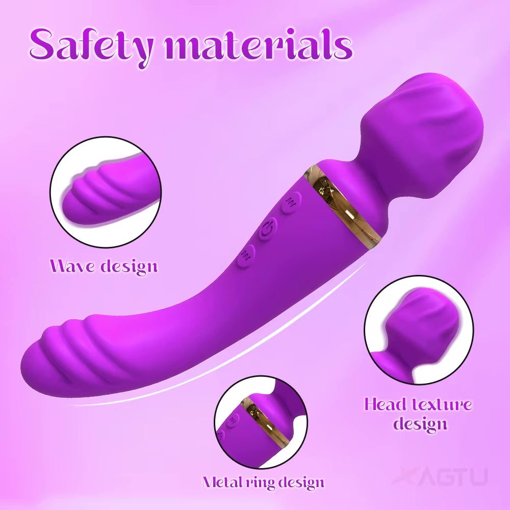 2 Motors Vibrator for Women Clitoris Stimulator G Spot Dildo AV Magic Wand USB Rechargeable Adult Goods Female Sex Toys