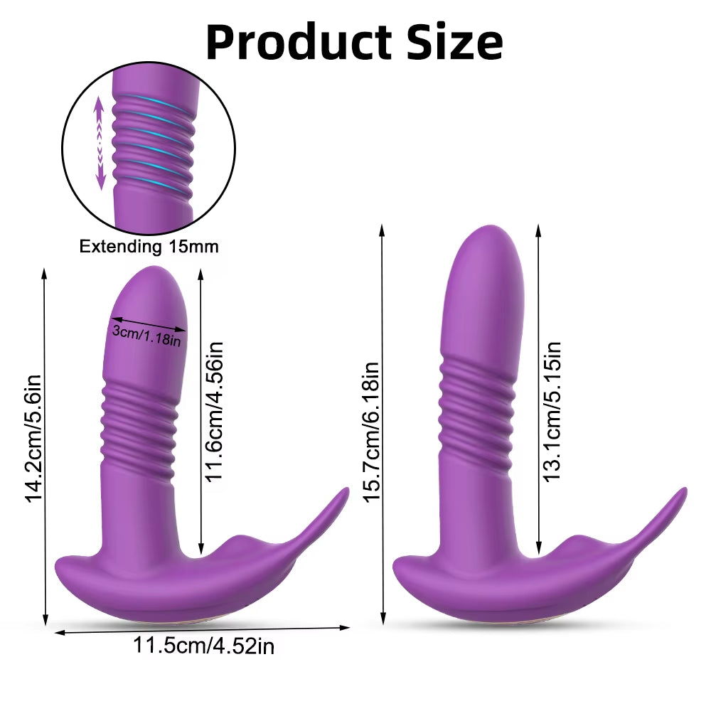 Bluetooth APP Thrusting Vibrator for Women Rotating Telescopic Dildo Remote G Spot Clitoris Stimulator Sex Toys for Adults