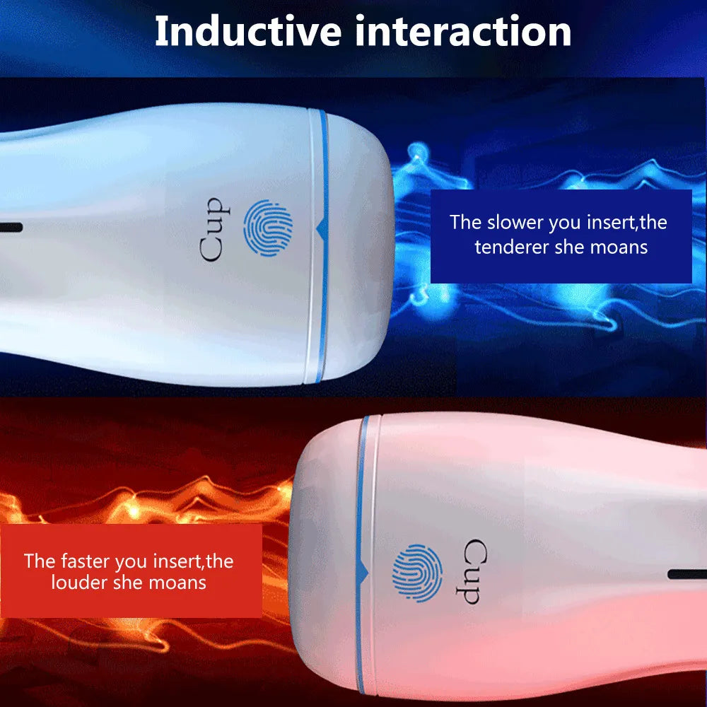 Masturbators Automatic Male Masturbator Cup Vibrator for Men Penis Blowjob Sucking Machine Silicone Vagina Masturbation Cup Sex Toys Adult 230426