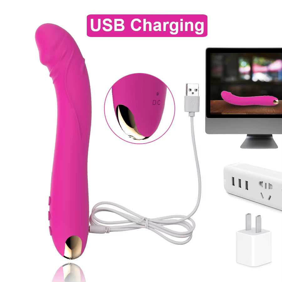 Lengthened Dildo Vibrator for Women Vagina Clitoris Massarger Erotic Toys Soft Skin Feeling Sex Products for Adults