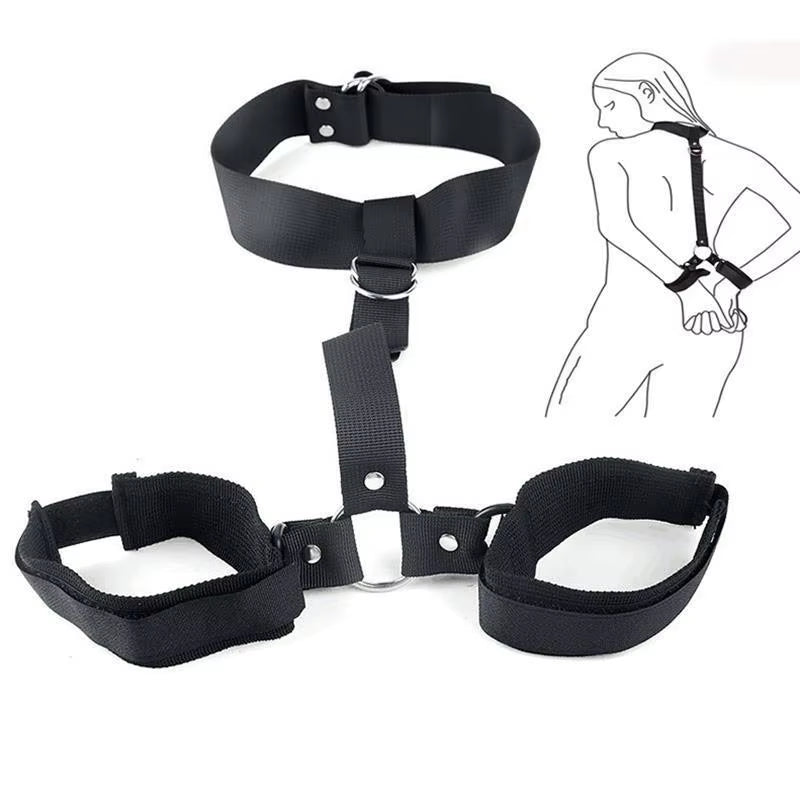 Adult SM Sex Restraint Handcuffs Slave Tools Bdsm No Vibrators Sexy Wrist to Ankle Cuffs Open Leg Hand Toys Bondage for Couples