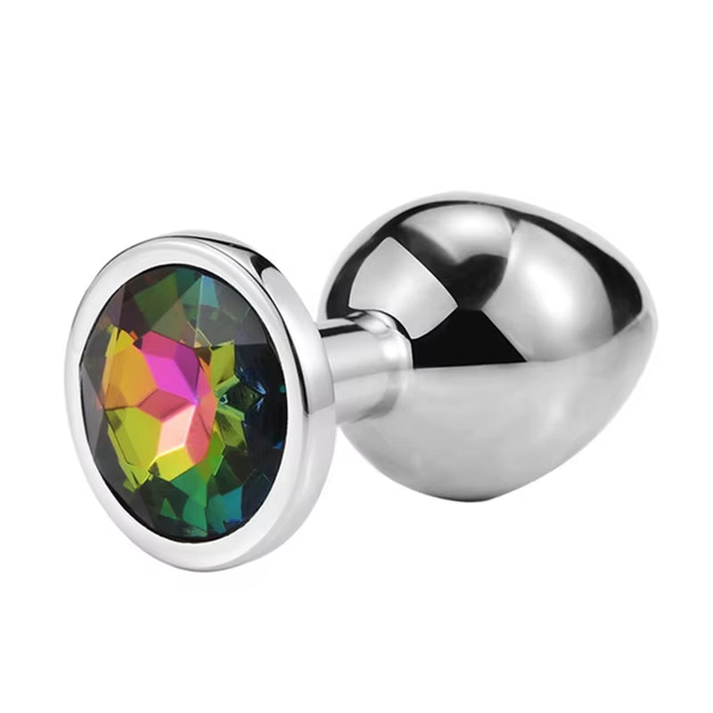Metal Butt Plug Stainless Steel Anal Plug with Jewelry Colorful Crystal Anus Plug Anal Bead Adults Sex Toys for Women Adult Game