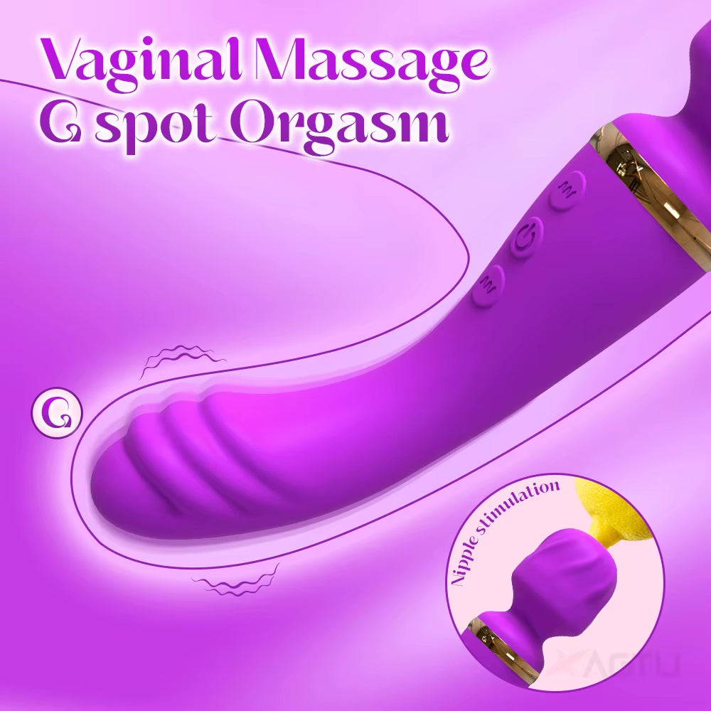 2 Motors Vibrator for Women Clitoris Stimulator G Spot Dildo AV Magic Wand USB Rechargeable Adult Goods Female Sex Toys