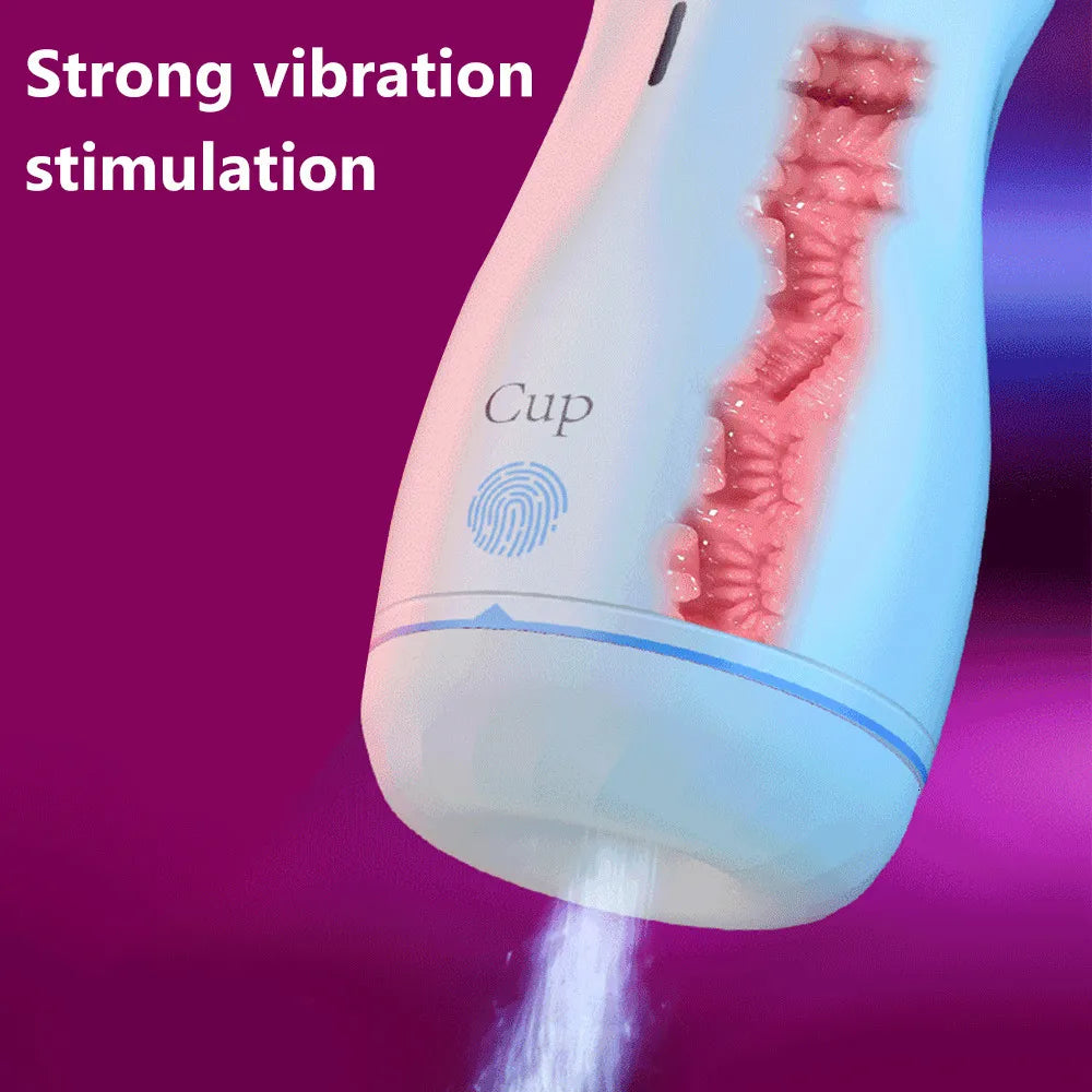 Masturbators Automatic Male Masturbator Cup Vibrator for Men Penis Blowjob Sucking Machine Silicone Vagina Masturbation Cup Sex Toys Adult 230426