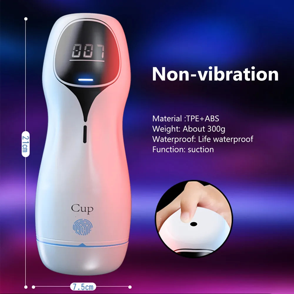 Masturbators Automatic Male Masturbator Cup Vibrator for Men Penis Blowjob Sucking Machine Silicone Vagina Masturbation Cup Sex Toys Adult 230426