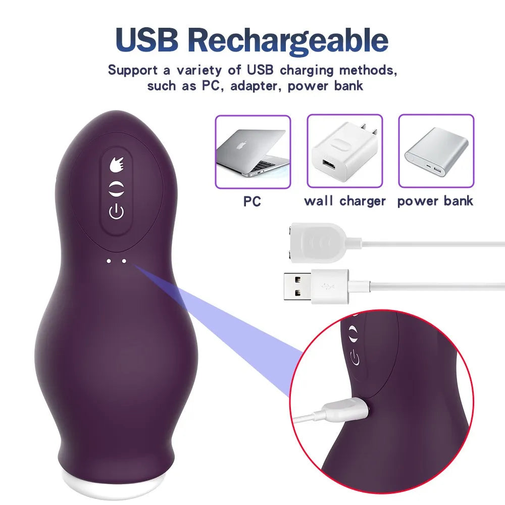 Automatic Sucking Male Masturbator Cup Real Vaginal Pocket Blowjob Vibrator Silicone Vacuum Electric Cup Adult Sex Toys for Men