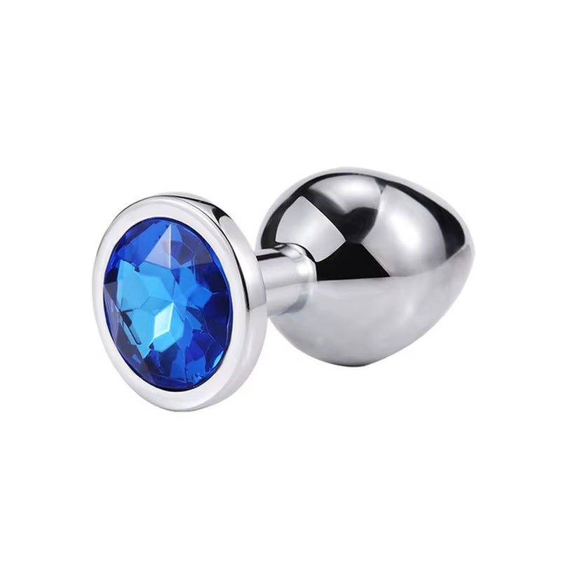 Metal Butt Plug Stainless Steel Anal Plug with Jewelry Colorful Crystal Anus Plug Anal Bead Adults Sex Toys for Women Adult Game