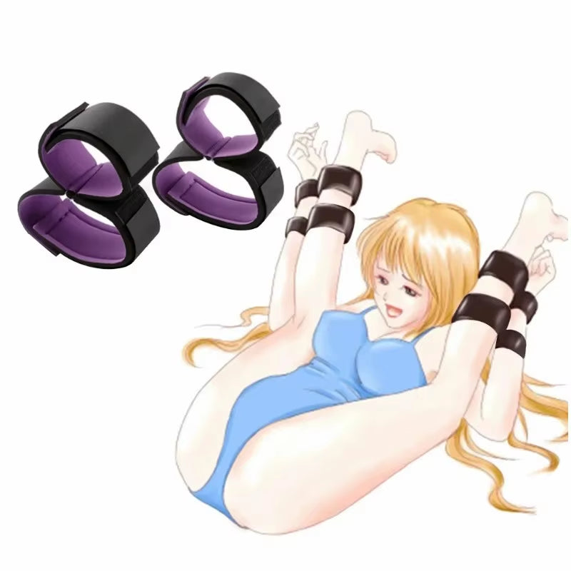 Adult SM Sex Restraint Handcuffs Slave Tools Bdsm​ No Vibrators Sexy Wrist to Ankle Cuffs Open Leg Hand Toys Bondage for Couples