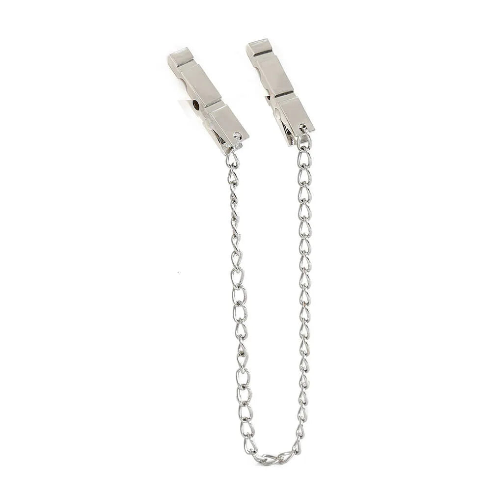 Massage Products Steel Nipple Clamp Sexy Toys with Metal Chain for Men Women Bdsm Bondage Breast Clips Clitoris Stimulator Flirt Adults Products