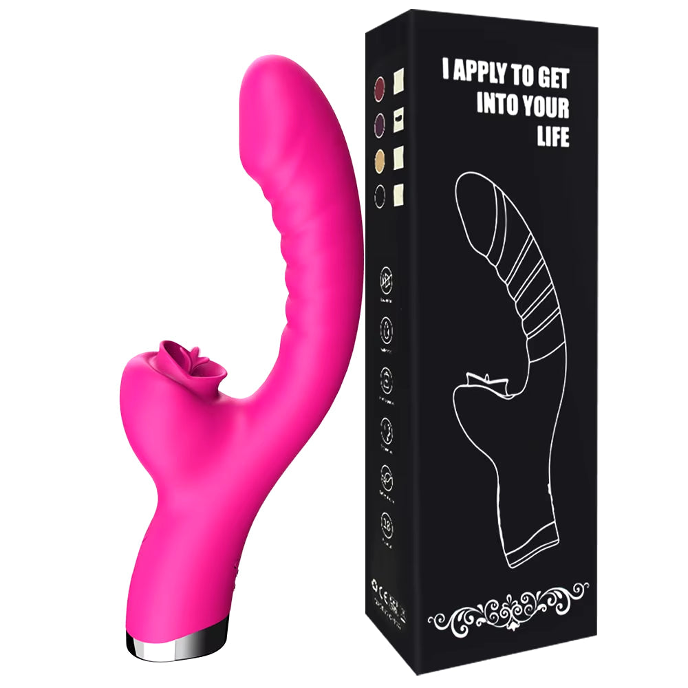 Tongue Licking Vibrator 2 in 1 Adult Women Sex Toys Dildos Vibrators Clitoris Stimulator with 20 Speeds Vibrators Sex Product
