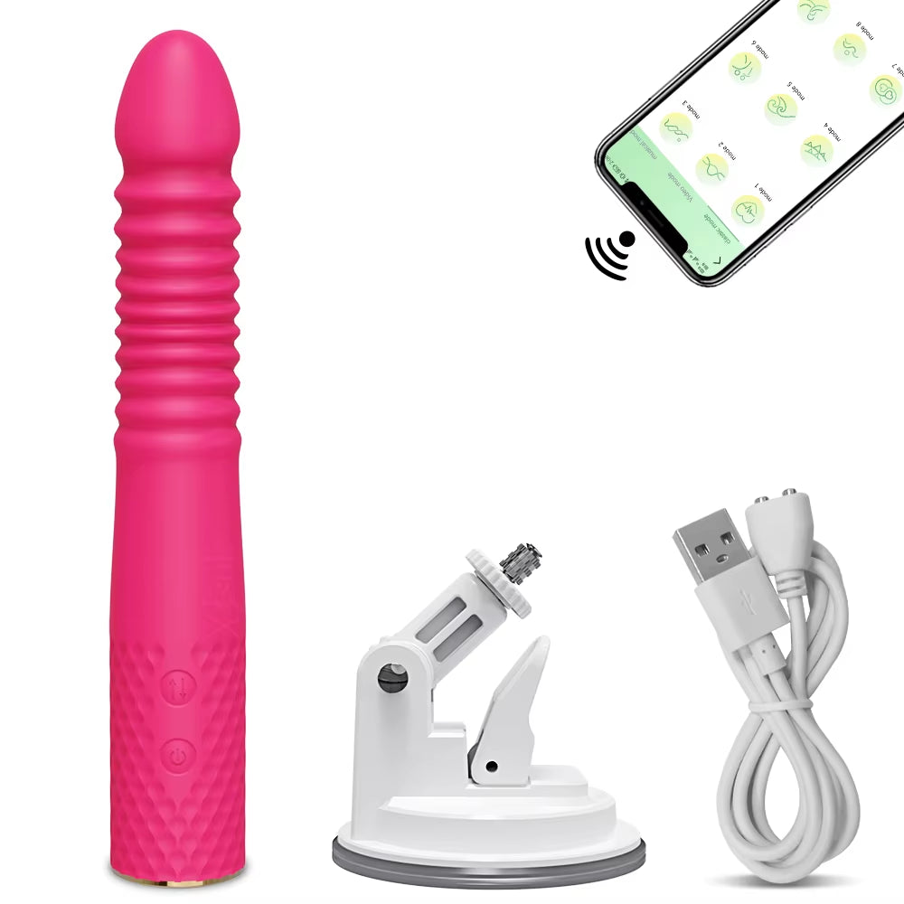 Thrusting Realistic Dildo Vibrator for Women Automatic Telescopic Sex Machine G Spot Clitoral Anal Stimulation Sex Toys Adult 18