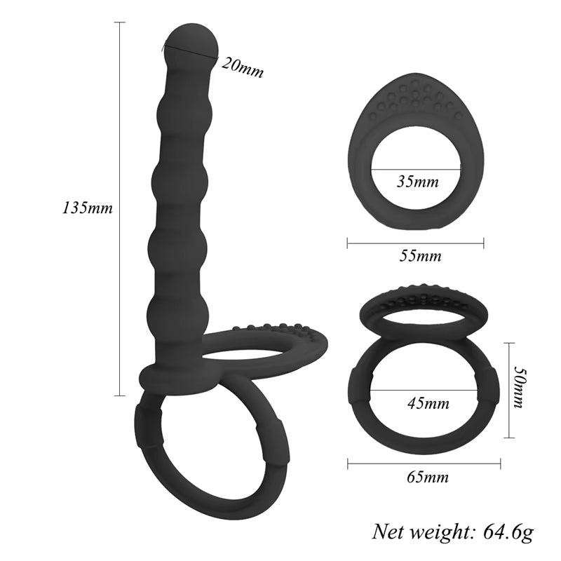 Double Penetration Anal Plug Dildo Butt Plug Vibrator for Men Strap on Penis Massage Vagina Plugs Adult Sex Toys for Couples 18+