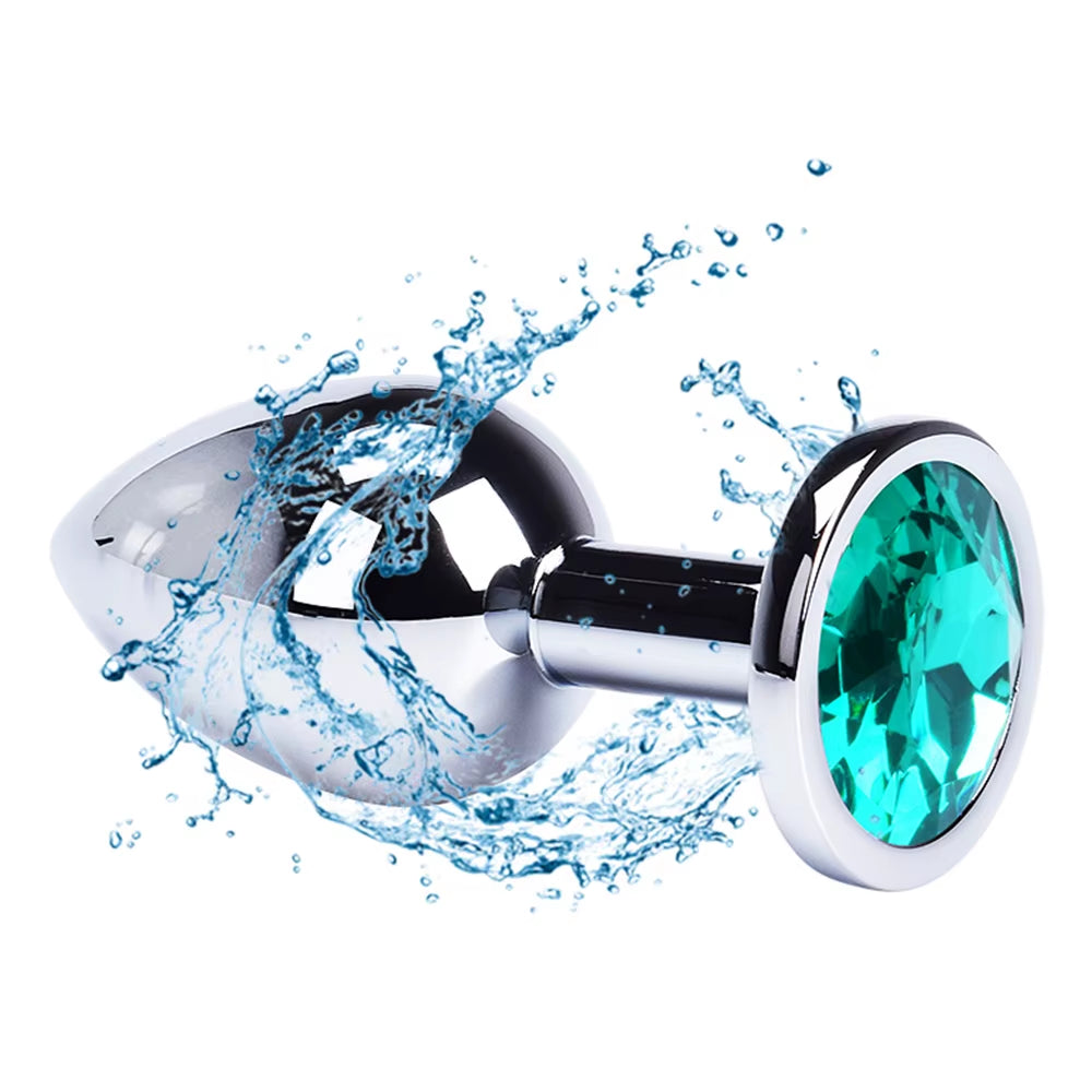 Metal Butt Plug Stainless Steel Anal Plug with Jewelry Colorful Crystal Anus Plug Anal Bead Adults Sex Toys for Women Adult Game