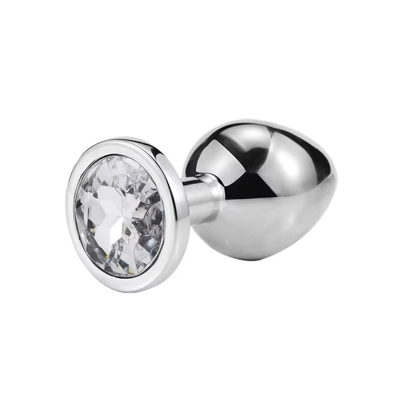 Metal Butt Plug Stainless Steel Anal Plug with Jewelry Colorful Crystal Anus Plug Anal Bead Adults Sex Toys for Women Adult Game