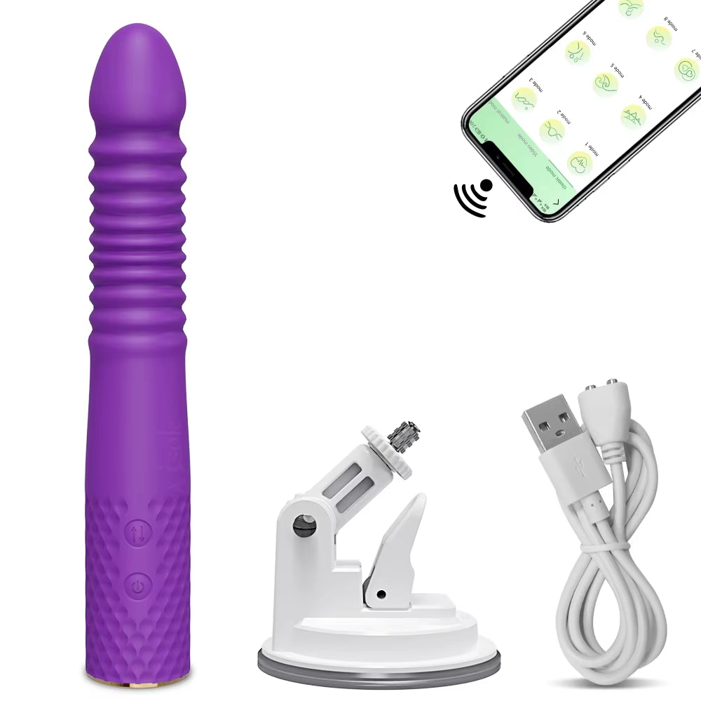 Thrusting Realistic Dildo Vibrator for Women Automatic Telescopic Sex Machine G Spot Clitoral Anal Stimulation Sex Toys Adult 18