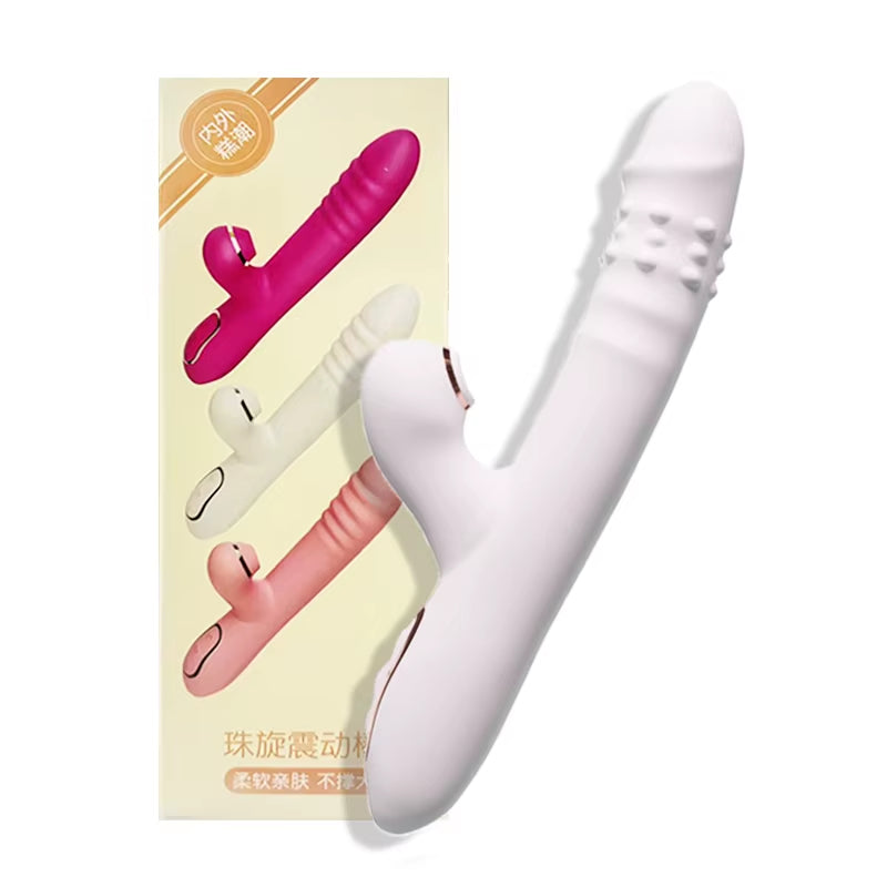 Vibrator Thrusting Dildo with Multiple Vibration/Sucking Modes, Multifunctional Waterproof Sex Toys Thrusting, with Licking