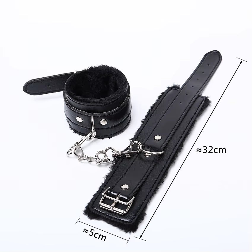 No Vibrators for Women Erotic Handcuffs Ankle Cuffs Whip BDSM Bondage Restraints Slave Sex Toys for Couple Women Adult Games