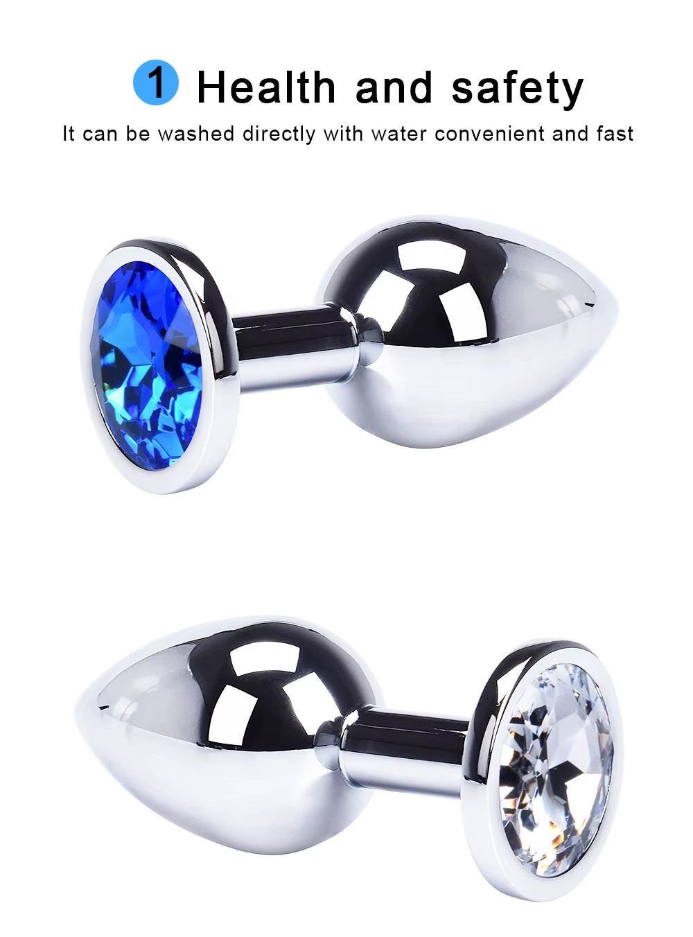 Metal Butt Plug Stainless Steel Anal Plug with Jewelry Colorful Crystal Anus Plug Anal Bead Adults Sex Toys for Women Adult Game