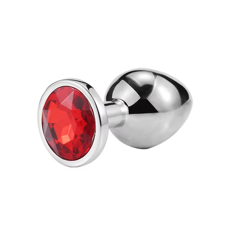 Metal Butt Plug Stainless Steel Anal Plug with Jewelry Colorful Crystal Anus Plug Anal Bead Adults Sex Toys for Women Adult Game