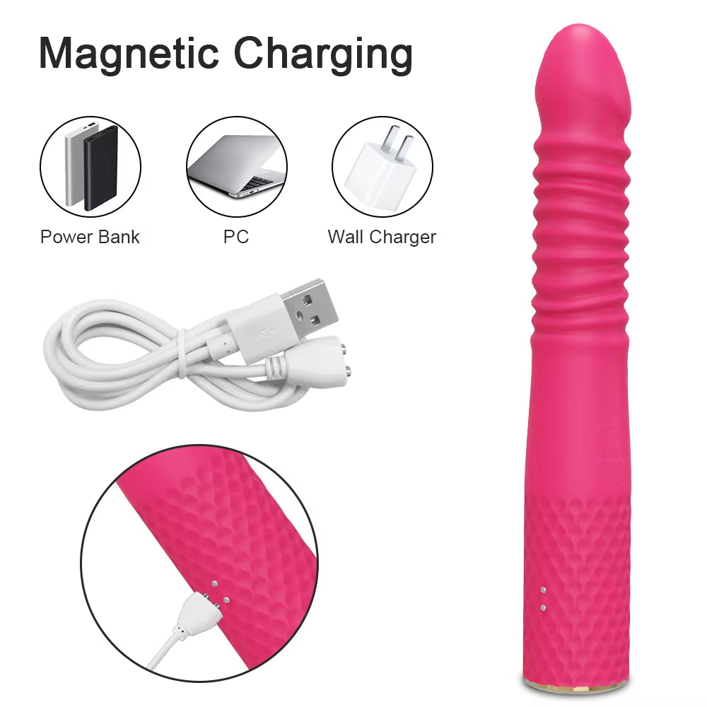 Thrusting Realistic Dildo Vibrator for Women Automatic Telescopic Sex Machine G Spot Clitoral Anal Stimulation Sex Toys Adult 18
