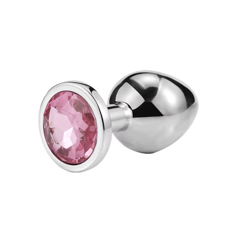 Metal Butt Plug Stainless Steel Anal Plug with Jewelry Colorful Crystal Anus Plug Anal Bead Adults Sex Toys for Women Adult Game
