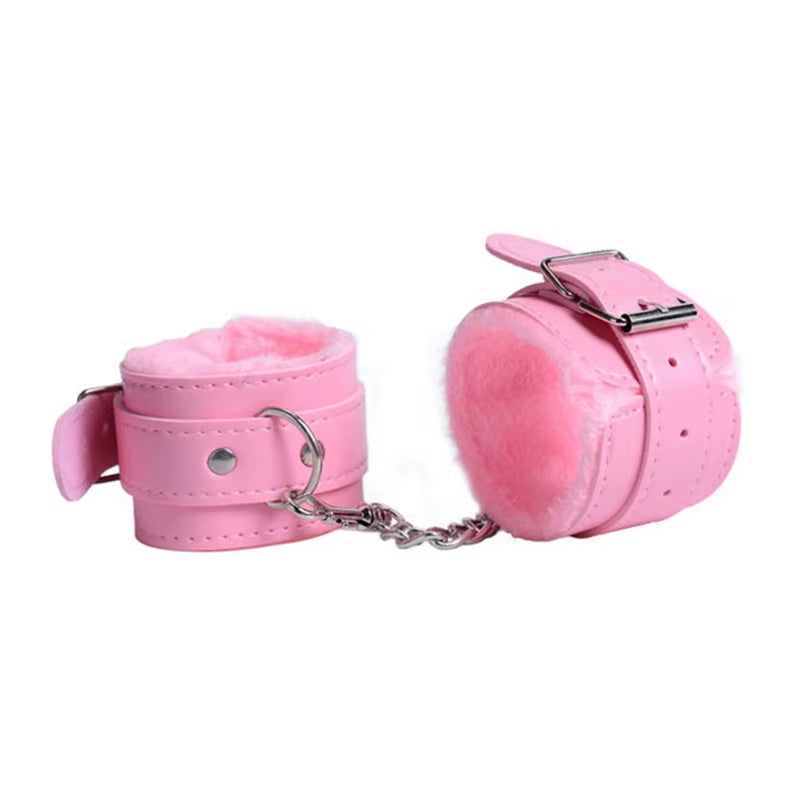 No Vibrators for Women Erotic Handcuffs Ankle Cuffs Whip BDSM Bondage Restraints Slave Sex Toys for Couple Women Adult Games