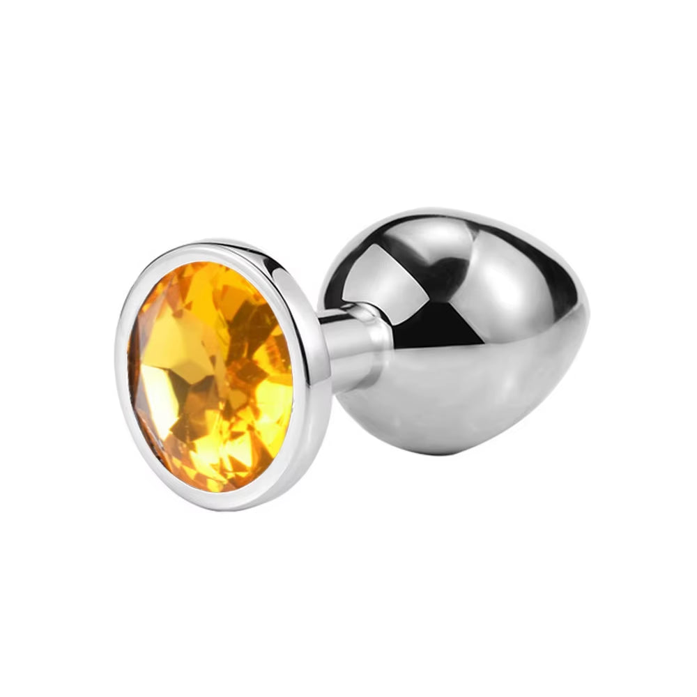 Metal Butt Plug Stainless Steel Anal Plug with Jewelry Colorful Crystal Anus Plug Anal Bead Adults Sex Toys for Women Adult Game