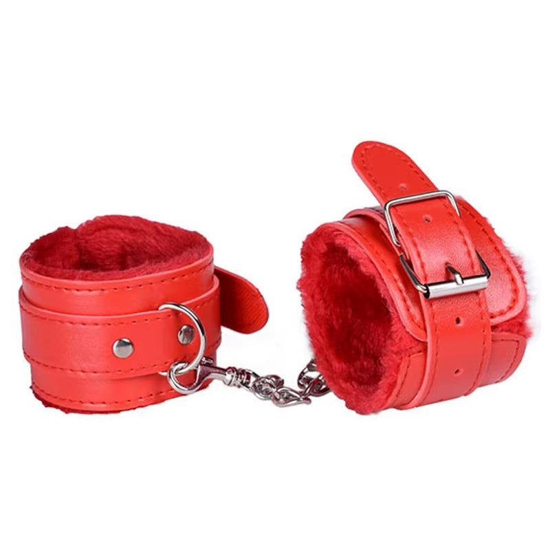 No Vibrators for Women Erotic Handcuffs Ankle Cuffs Whip BDSM Bondage Restraints Slave Sex Toys for Couple Women Adult Games