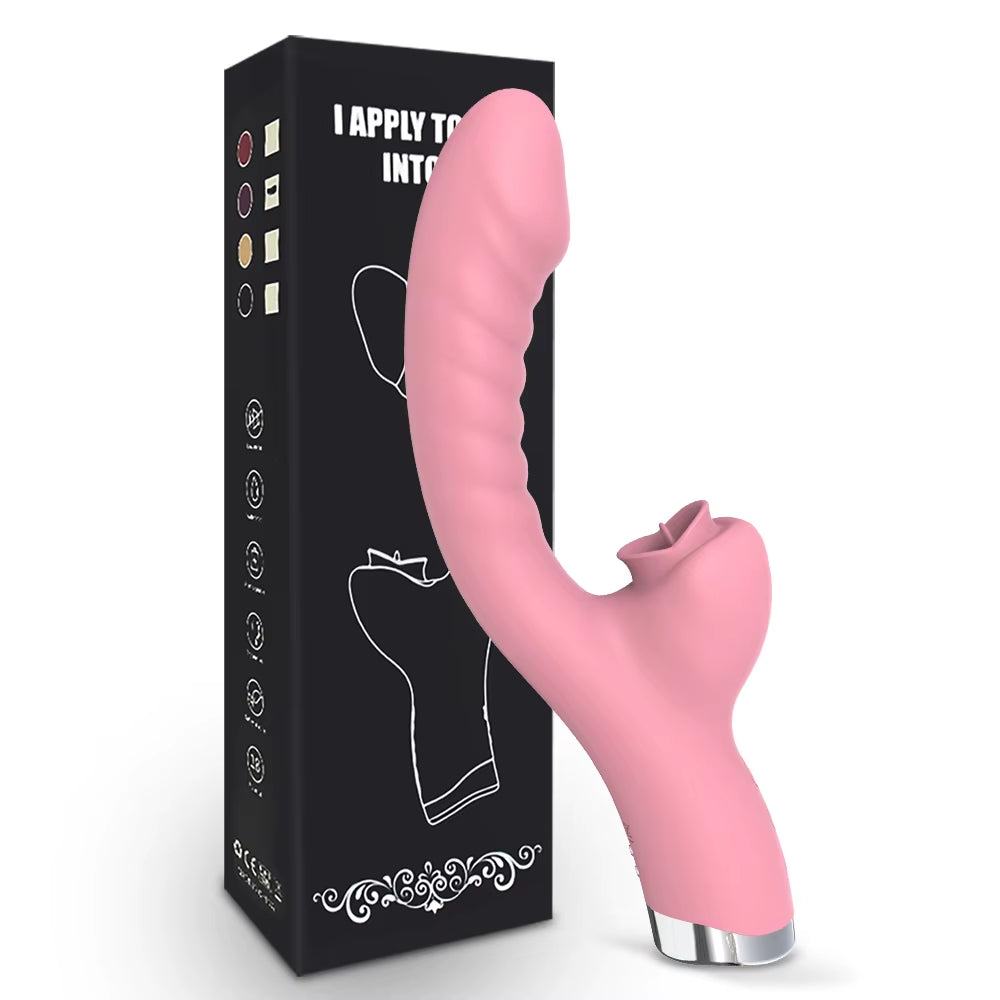 Tongue Licking Vibrator 2 in 1 Adult Women Sex Toys Dildos Vibrators Clitoris Stimulator with 20 Speeds Vibrators Sex Product