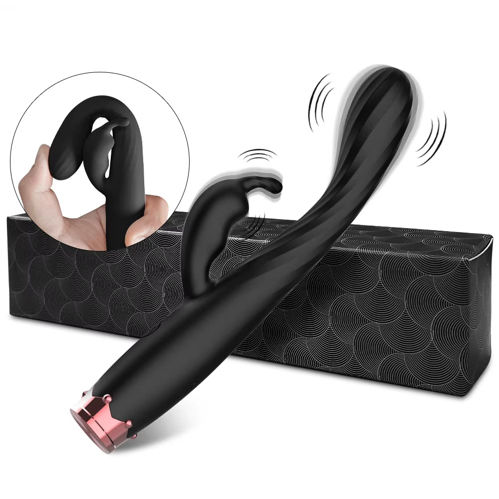 Beginner G-Spot Rabbit Vibrator for Women 10 Speed Nipple Clitoris Stimulation Female Orgasm Finger Shaped Sex Toys for Adult