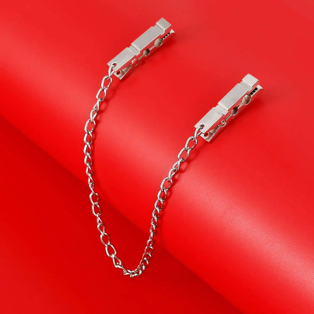 Massage Products Steel Nipple Clamp Sexy Toys with Metal Chain for Men Women Bdsm Bondage Breast Clips Clitoris Stimulator Flirt Adults Products
