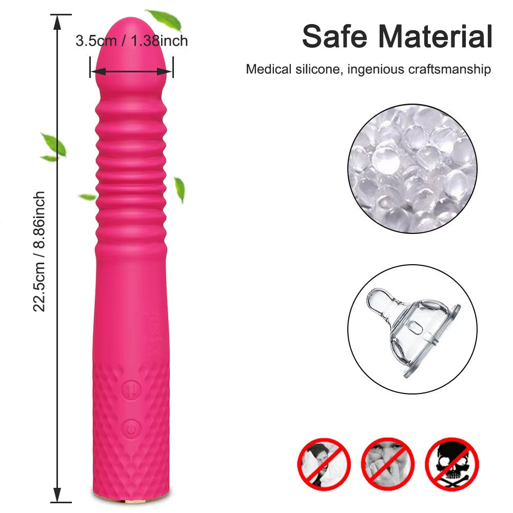 Thrusting Realistic Dildo Vibrator for Women Automatic Telescopic Sex Machine G Spot Clitoral Anal Stimulation Sex Toys Adult 18