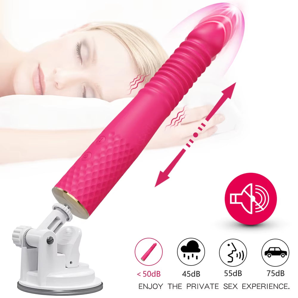 Thrusting Realistic Dildo Vibrator for Women Automatic Telescopic Sex Machine G Spot Clitoral Anal Stimulation Sex Toys Adult 18