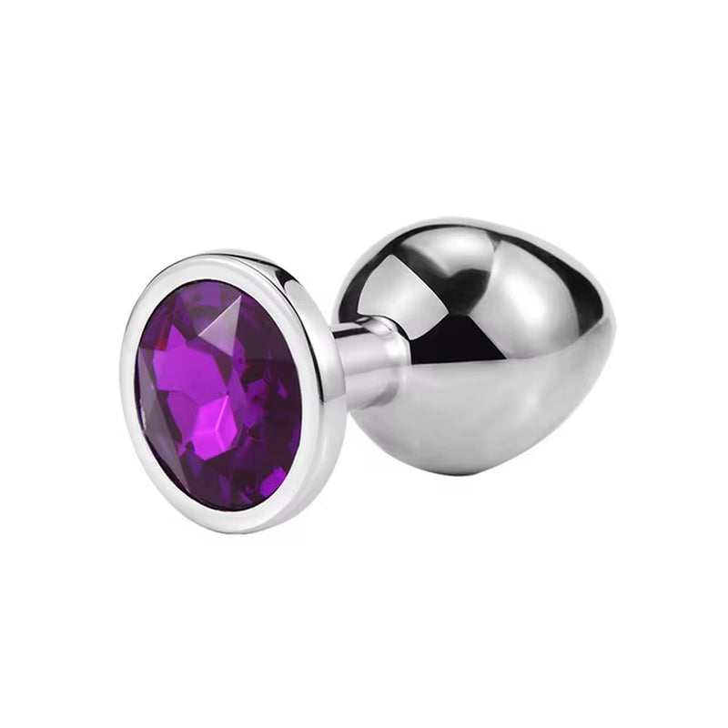 Metal Butt Plug Stainless Steel Anal Plug with Jewelry Colorful Crystal Anus Plug Anal Bead Adults Sex Toys for Women Adult Game